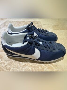 Nike Cortez Navy and White Sneakers Size 9 / EU 42.5